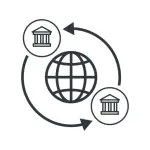 Wire transfer and payments isolated icon, banking concept